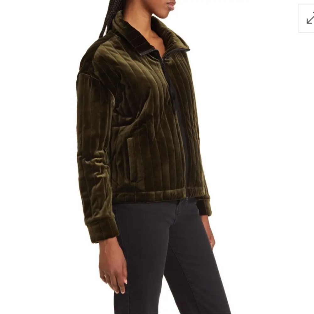 Lysse Shea Quilted Green Velvet Jacket - Picture 3 of 13